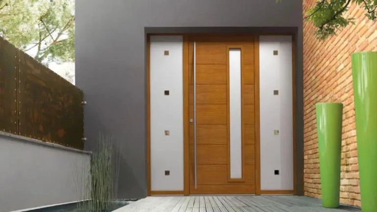 la porte d'entrée en bois gamme contemporaine de la marque bremaud apportera une touche de personnalité et d'originalité à votre habitation